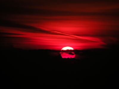 A red sunrise over the Black Sea. Photo by Moise Nicu, 2008-02-18